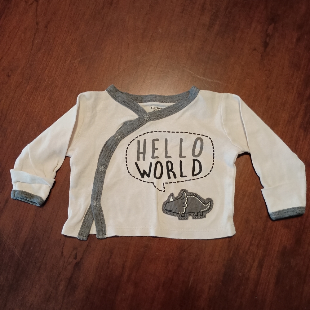 Gerber Organic Baby Hello World Dino Top‎